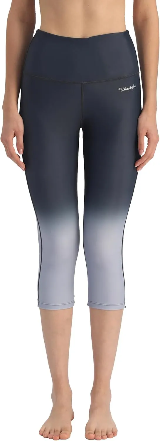 Ubestyle UPF 50  High Waist Swim Leggings for Women Swim Capris Swim Pant Swim Tights Beach Pants Sun Protective