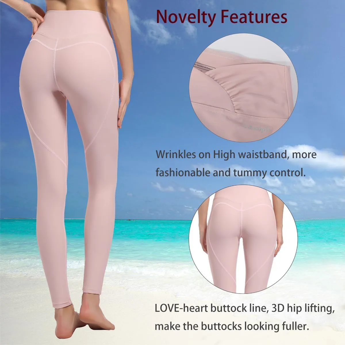 Ubestyle UPF 50  High Waist Women's Long Swim Pants Swim Leggings Swimming Tights Sun Protective