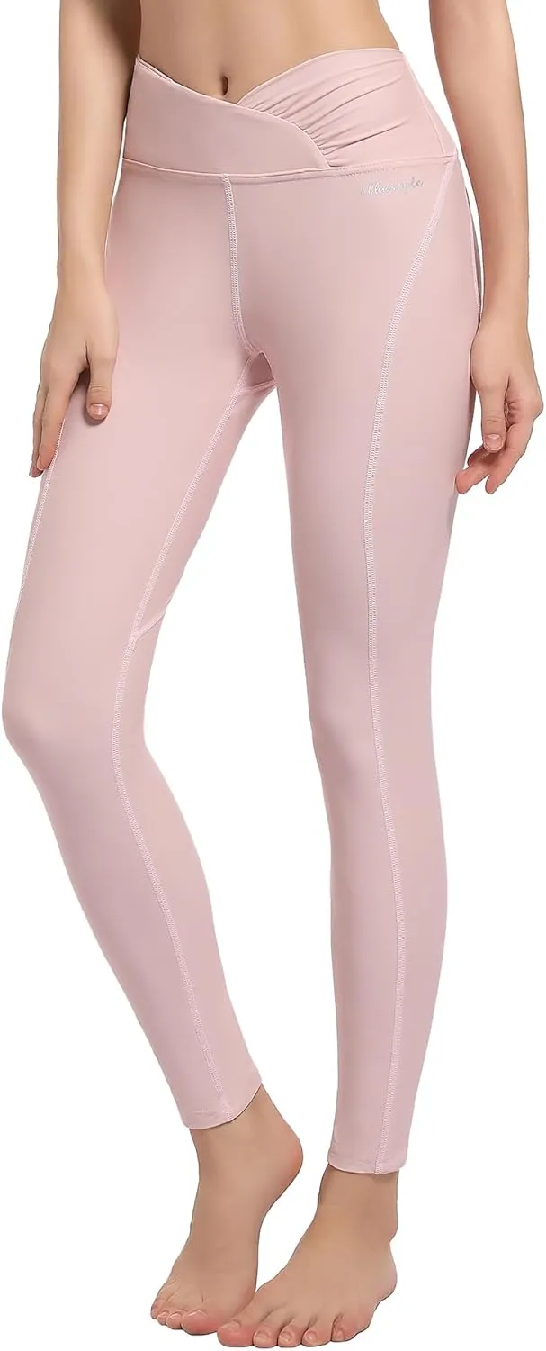 Ubestyle UPF 50  High Waist Women's Long Swim Pants Swim Leggings Swimming Tights Sun Protective