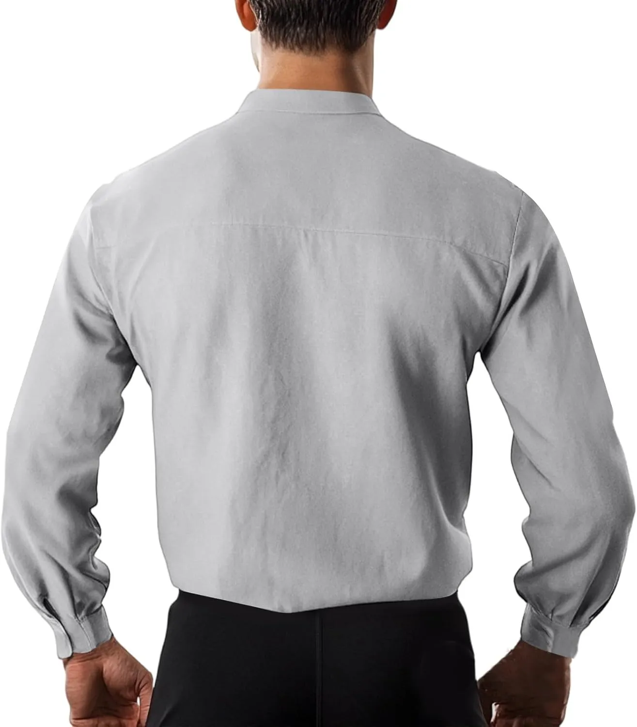 Vintage Long Sleeve T Shirts Mens Linen Outdoor Summer Comfort Tee Top Cool Buttons Henley Solid Tunic Blouses