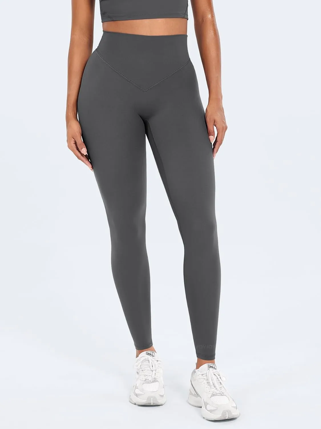 VOYJOY High Waisted Workout Gym Leggings for Women Full Length Soft Yoga Pants Tummy Control