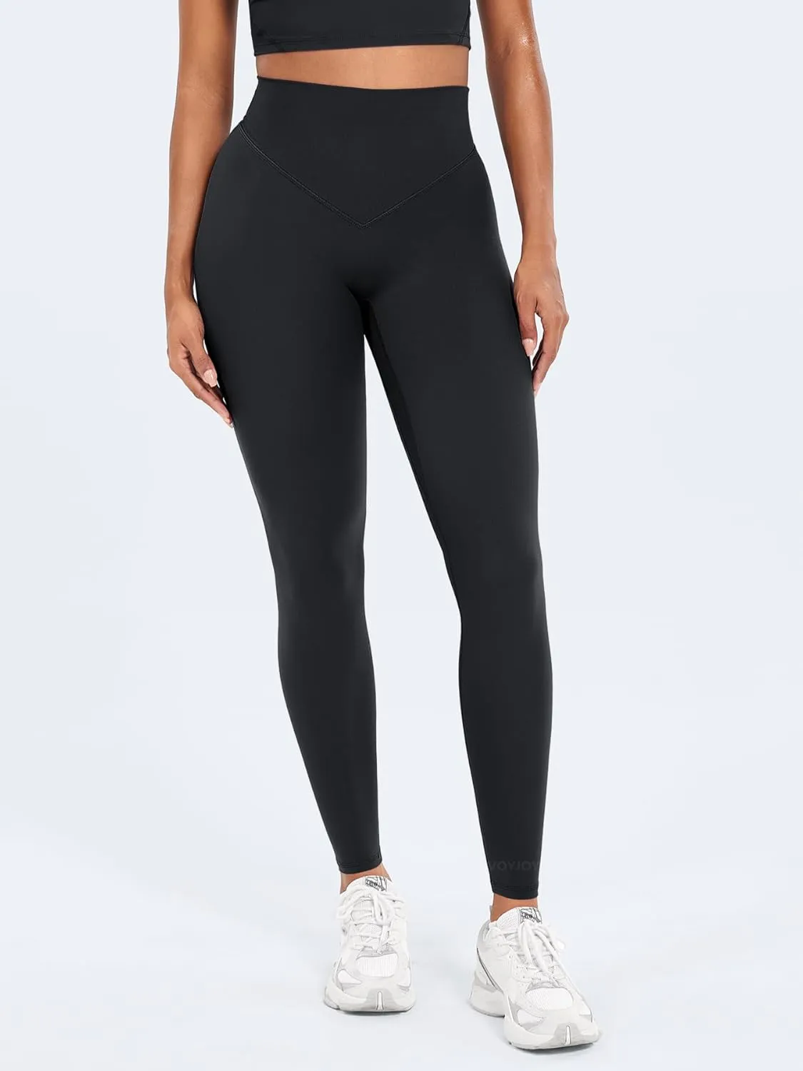 VOYJOY High Waisted Workout Gym Leggings for Women Full Length Soft Yoga Pants Tummy Control