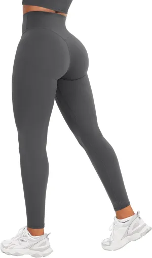 VOYJOY High Waisted Workout Gym Leggings for Women Full Length Soft Yoga Pants Tummy Control