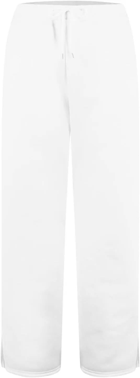 Wide Leg Sweatpants for Women Fleece Side Slit Flare Workout Pants with Pockets Casual Comfy High Waisted Cargo Pants