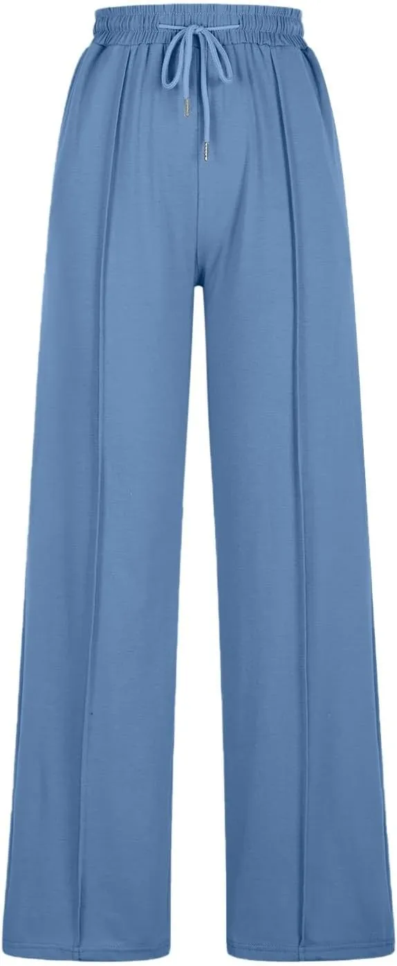 Wide Leg Sweatpants for Womens Lightweight High Waisted Joggers Loose Casual Yoga Pants Lounge Joggers with Pockets