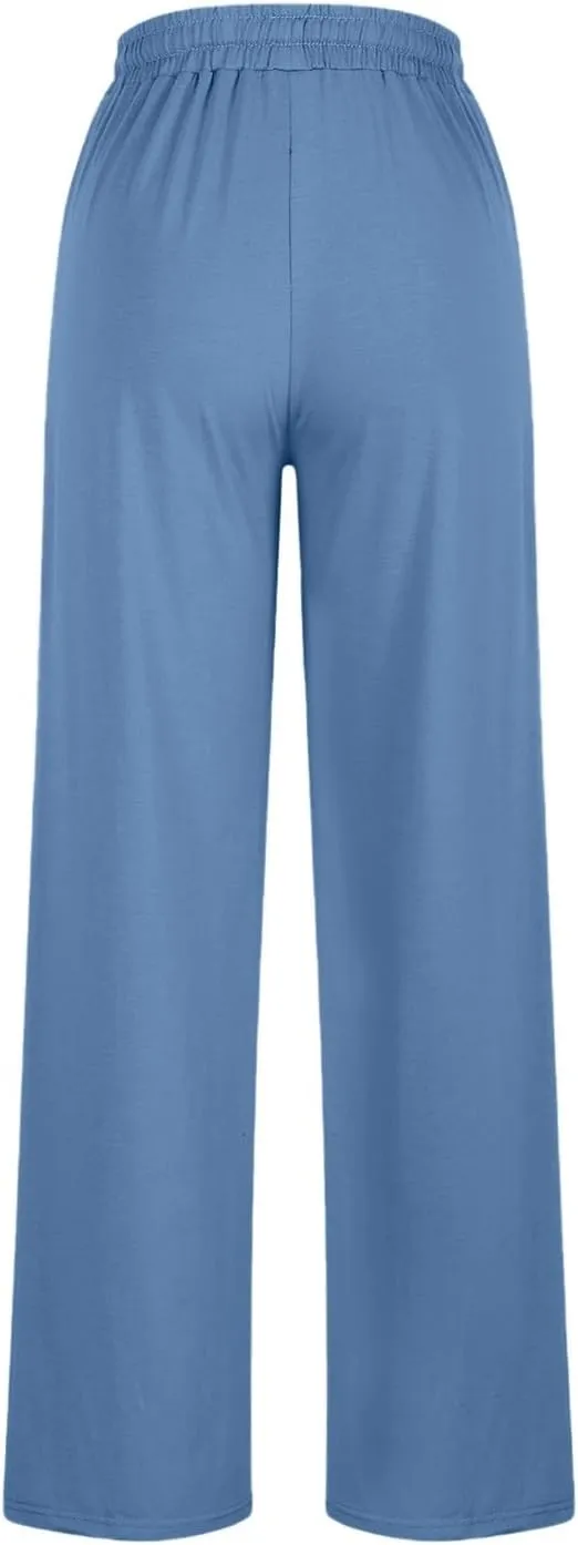 Wide Leg Sweatpants for Womens Lightweight High Waisted Joggers Loose Casual Yoga Pants Lounge Joggers with Pockets