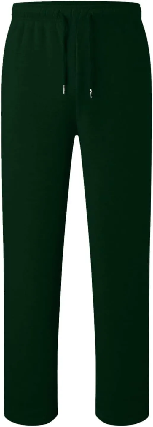 Wide Leg Sweatpants Men Baggy Soft Fleece Jogger Pants with Pockets Gym Athletic Workout Open Bottom Sweatpants