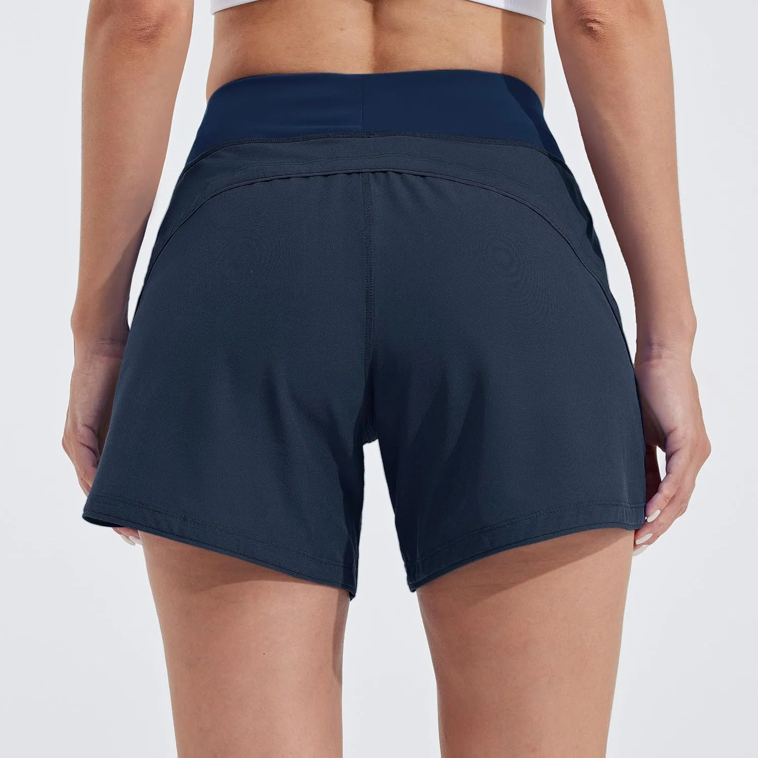 Willit Women's 5" Swim Board Shorts Quick Dry Beach Swimming Shorts UPF 50  High Waisted Liner Pockets