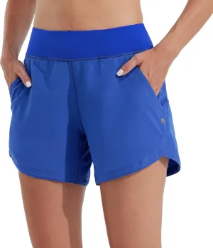 Willit Women's 5" Swim Board Shorts Quick Dry Beach Swimming Shorts UPF 50  High Waisted Liner Pockets