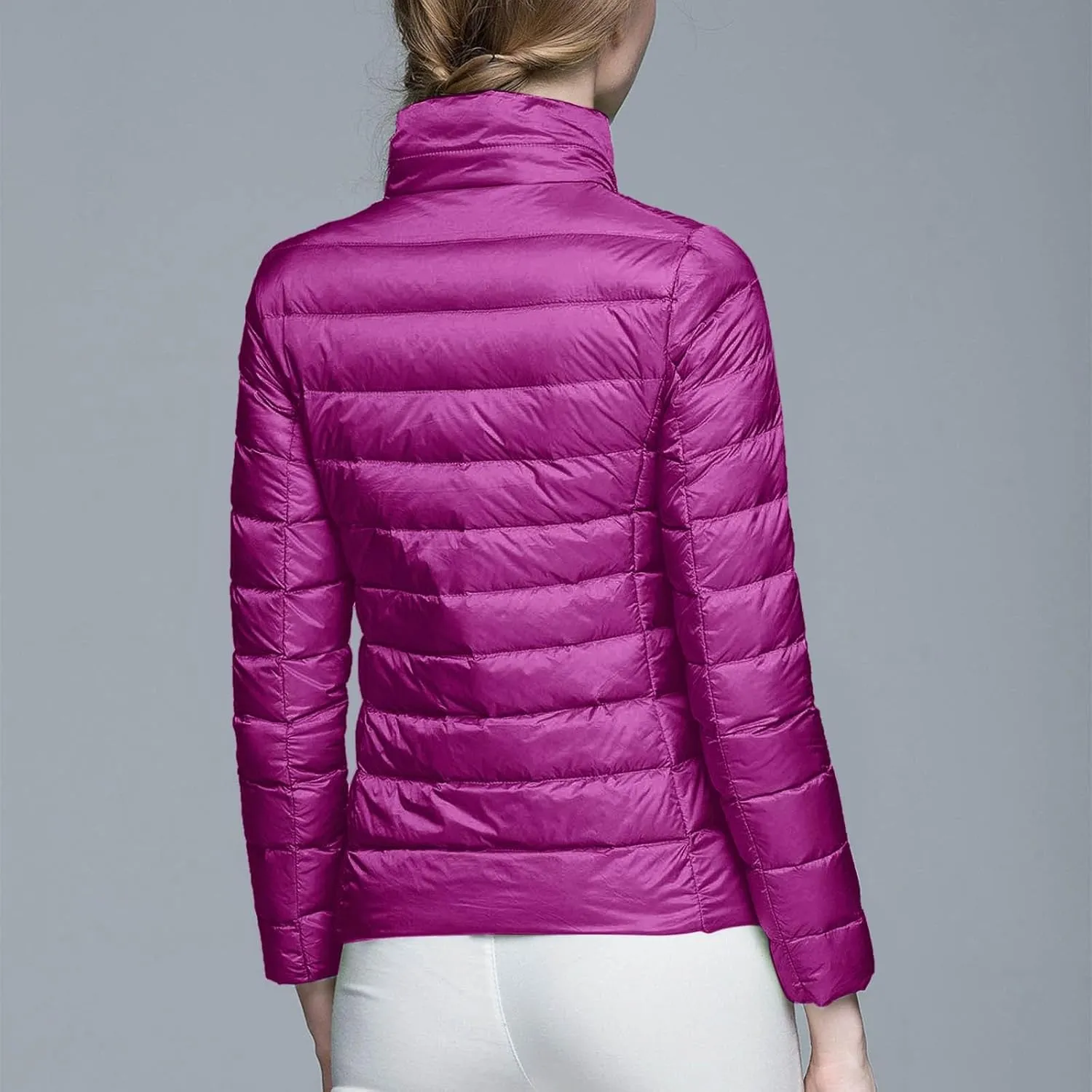 Winter Coats for Women Fashion Solid Long Sleeve Puffer Jacket Lightweight Recycled Down Coat 2024 Insulation Outwear