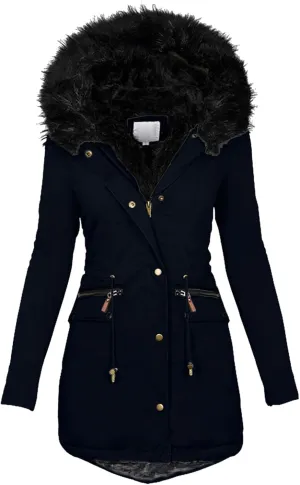 Winter Coats for Women Plus Size Long Sleeve Quilted Jacket Casual Thicken Hooded Vintage Padded Outwear 2024 Warm Coat