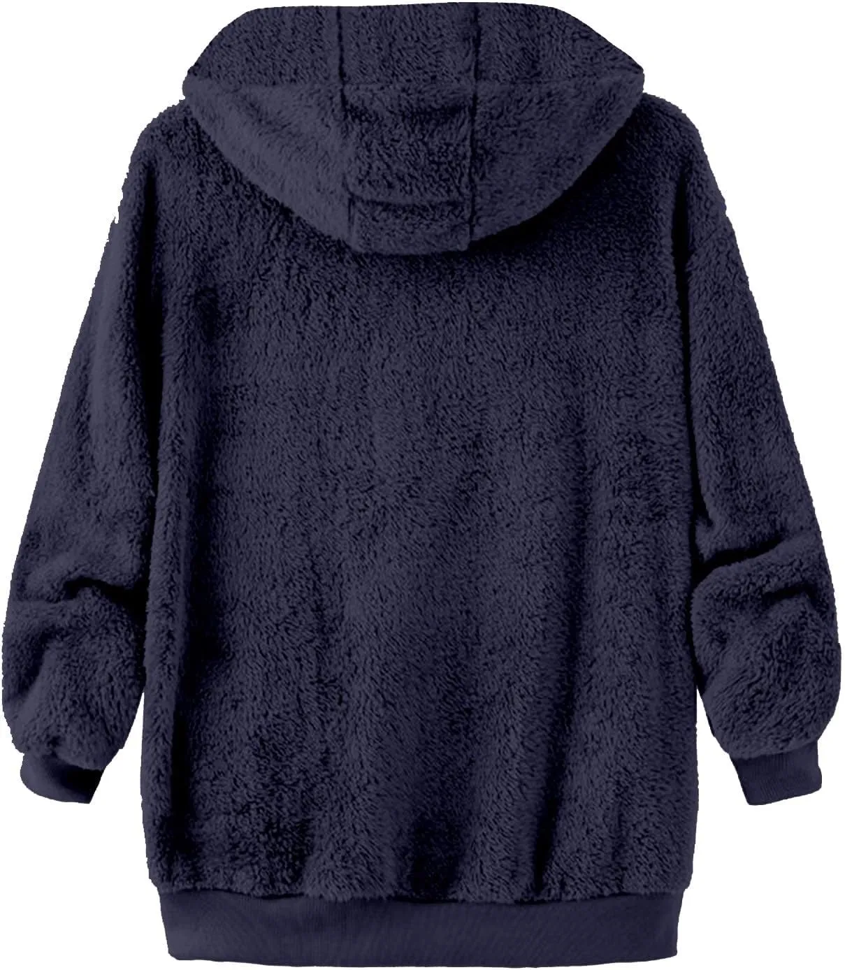 Winter Fleece Sherpa Hooded Jacket for Women Zip Up Casual Long Sleeve Drawstring Hoodies Soft Warm Jackets Outerwear