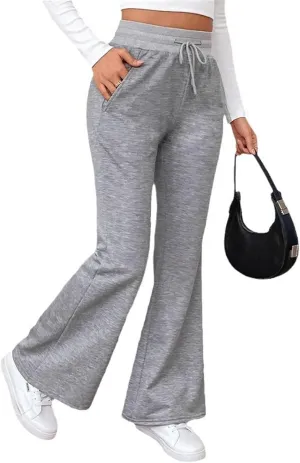 Women Active Jogger Sweatpants High Waisted Pants Lounge Bottoms Fleece Wide Leg Baggy Athletic Joggers Pants Pockets
