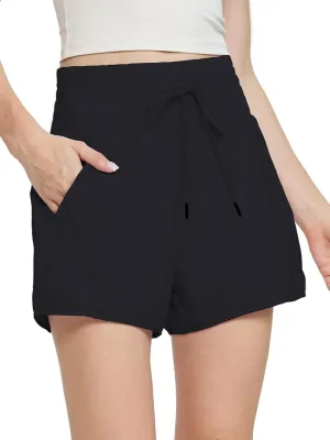 Women High Waist Athletic Gym Running Shorts Quick Dry Workout Shorts with Liner