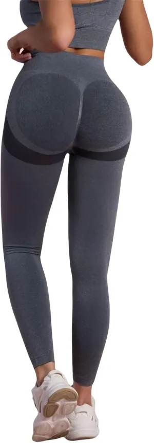 Women Seamless Leggings Smile Contour High Waist Workout Yoga Pants Scrunch Butt Gym Seamless Booty Tight