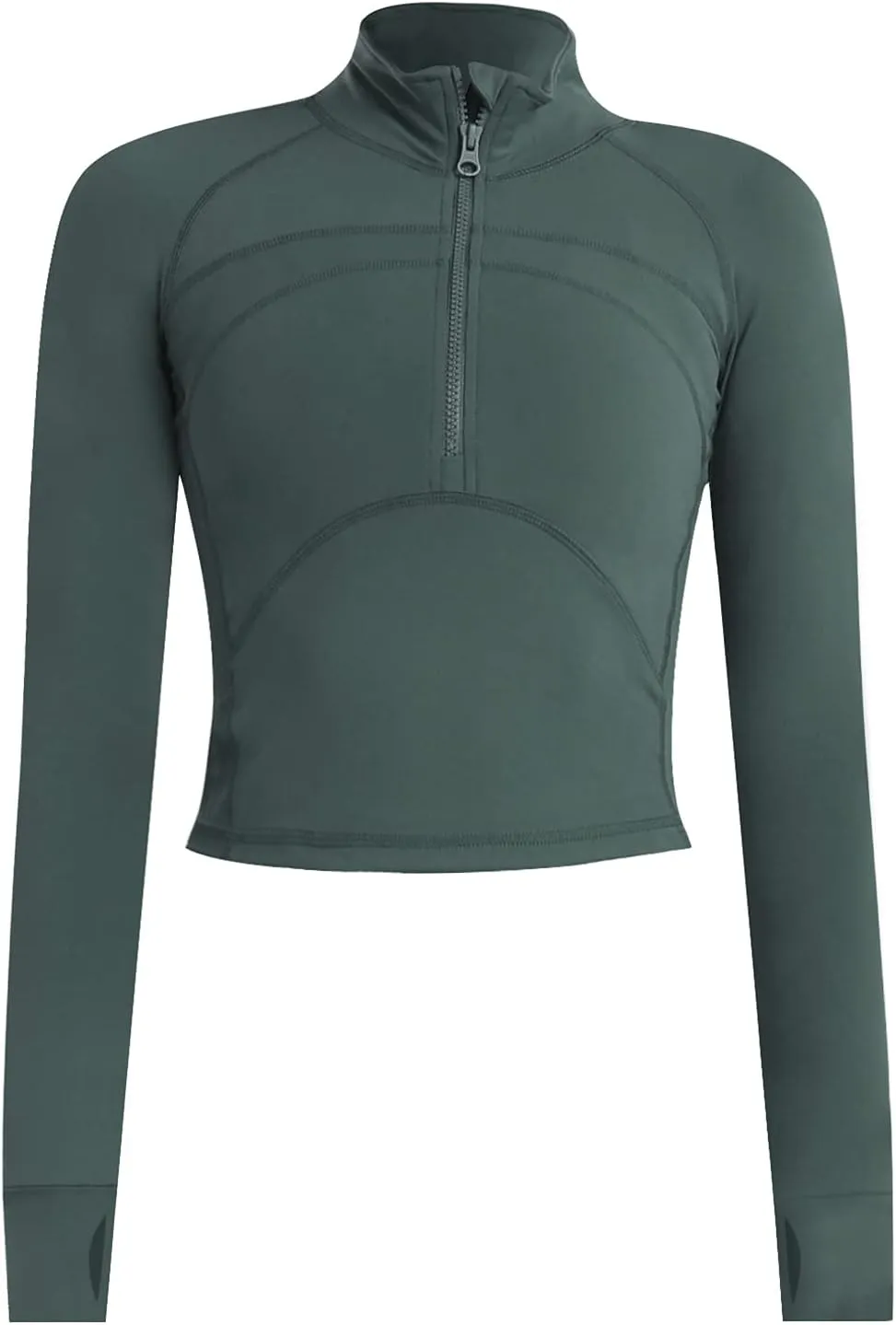 Women's Athletic Half Zip Pullover Sweatshirt Workout Top Crop Quarter Zip Pullover Yoga Running Jackets