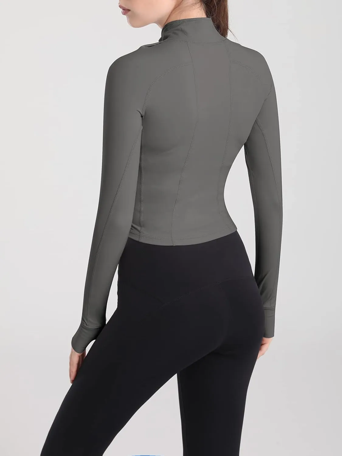 Women's Athletic Half Zip Pullover Sweatshirt Workout Top Crop Quarter Zip Pullover Yoga Running Jackets