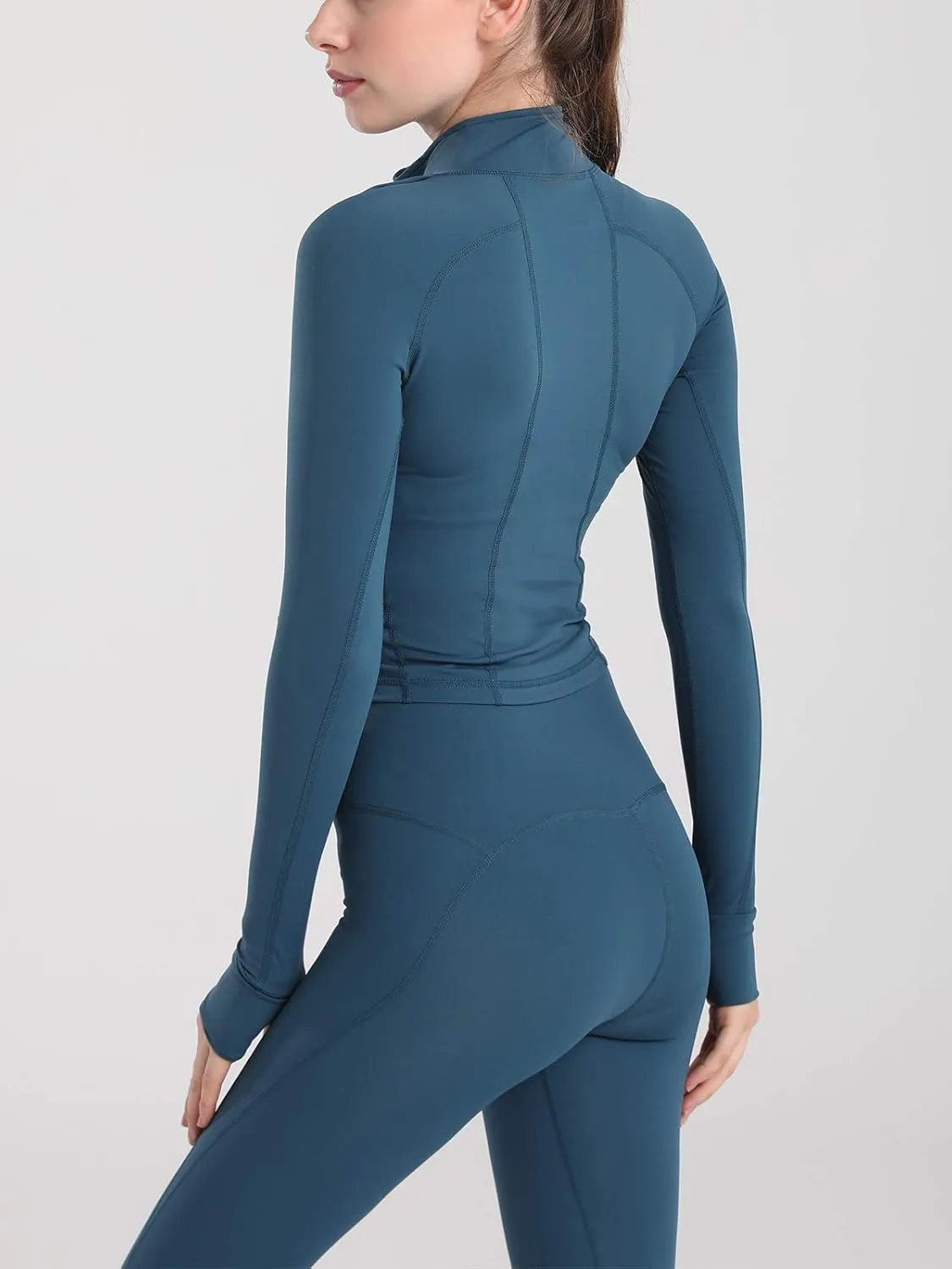 Women's Athletic Half Zip Pullover Sweatshirt Workout Top Crop Quarter Zip Pullover Yoga Running Jackets