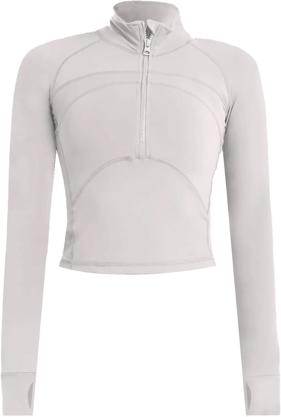 Women's Athletic Half Zip Pullover Sweatshirt Workout Top Crop Quarter Zip Pullover Yoga Running Jackets