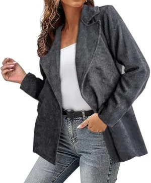 Women's Blazer 2024 Fall Casual Slim Fit Notch Lapel Open Front Business Work Office Dressy Suit Jackets with Pockets
