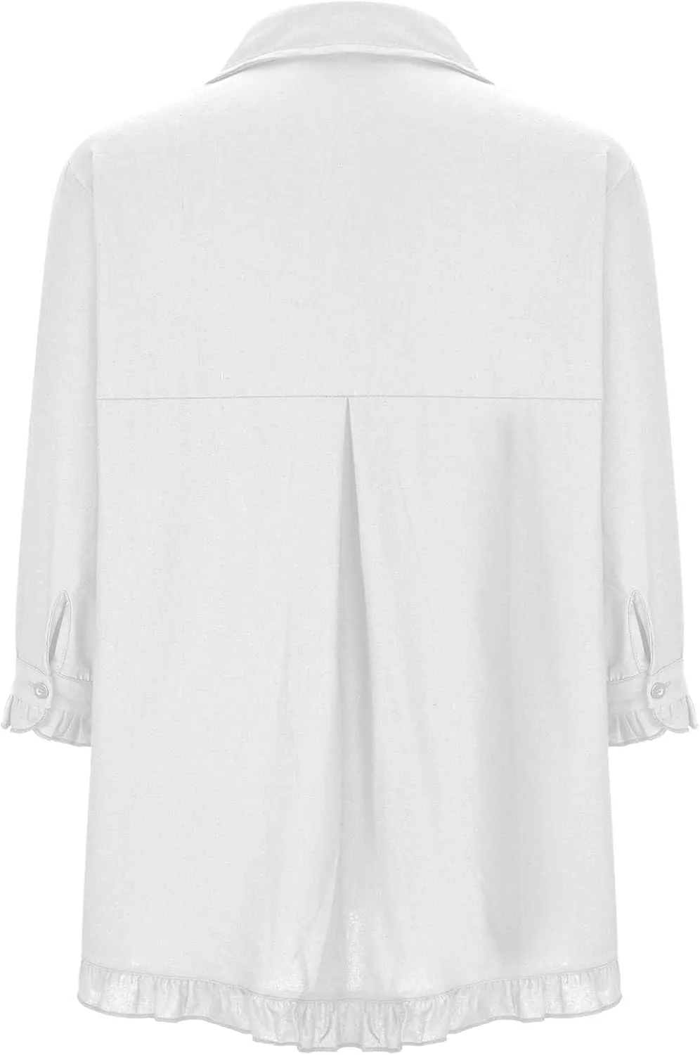 Womens Button Down Shirt Casual 3/4 Sleeve Collared Tops Classiac Fit Cover Shirts Soft Linen Summer Tops Blouses