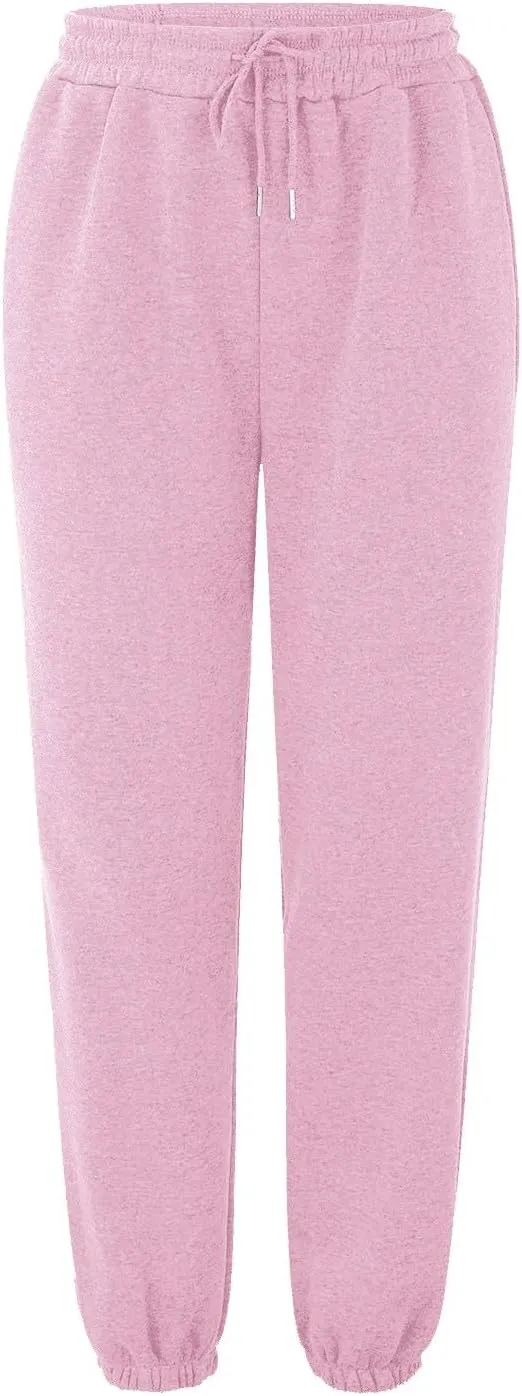 Women's Cinch Bottom Sweatpants Pockets Fashion High Waist Sporty Gym Pants Athletic Fit Jogger Pants Lounge Trousers