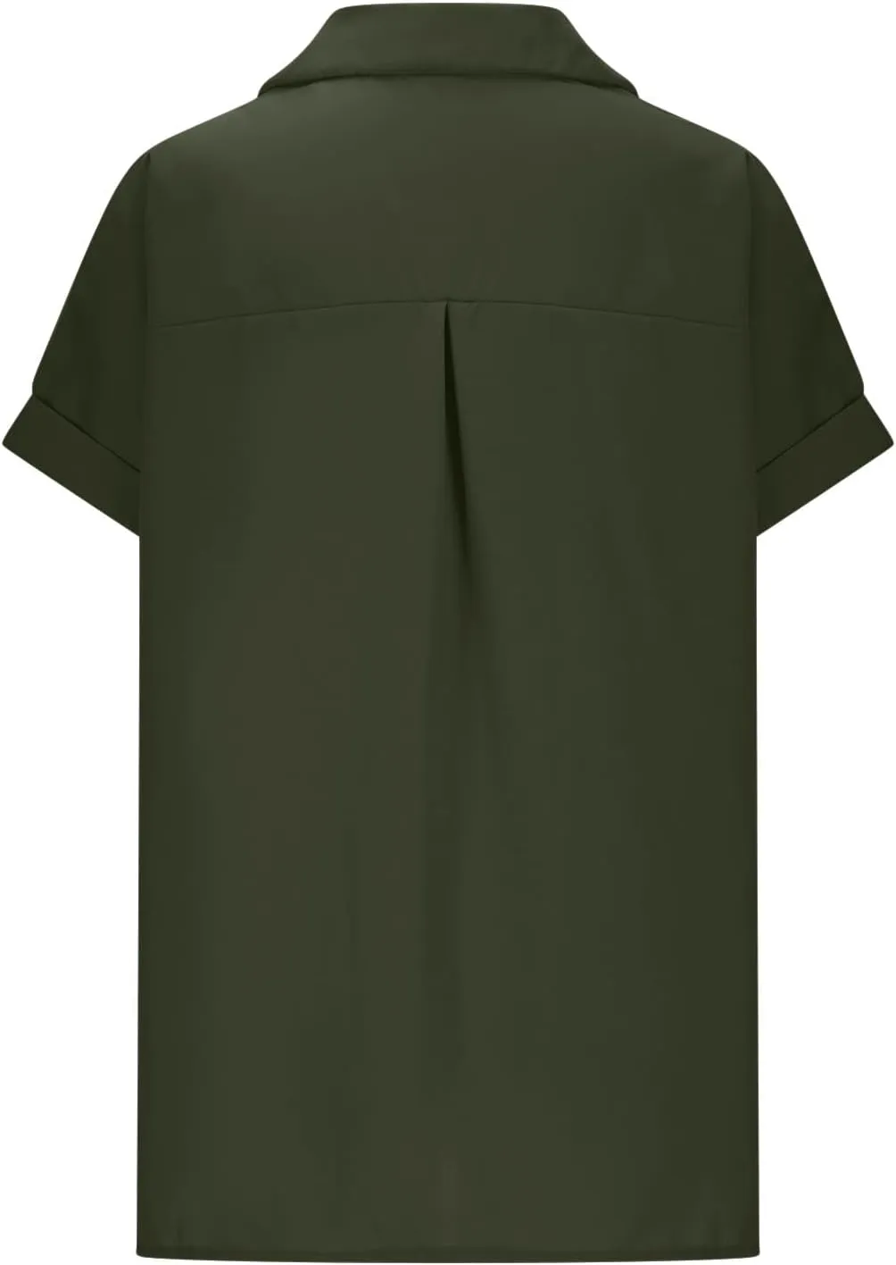 Women's Cpttpn Linen Button Up Shirts with Side Slit, Short Sleeve V-Neck Collared Tops Golf Shirt Casual Summer Tee