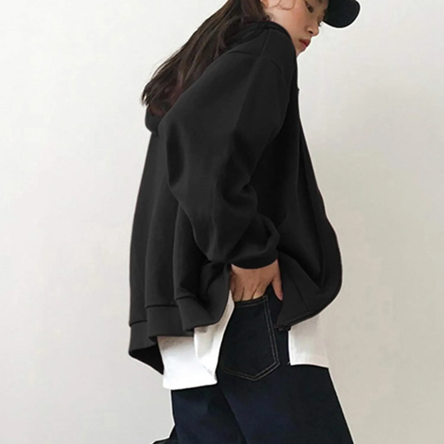 Women's Cute Hoodies Teen Girl Fall Jacket Oversized Sweatshirts Casual Drawstring Clothes Spring 2023