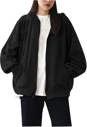 Women's Cute Hoodies Teen Girl Fall Jacket Oversized Sweatshirts Casual Drawstring Clothes Spring 2023