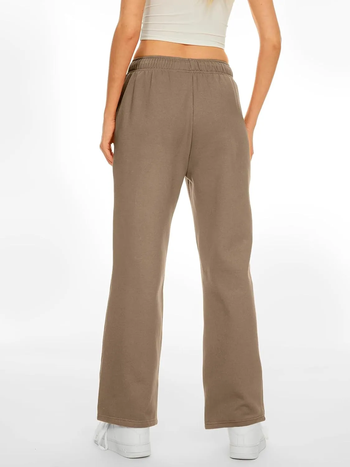 Women's Fleece Lined Sweatpants - Baggy Wide Straight Leg Pants for Comfort and Warmth