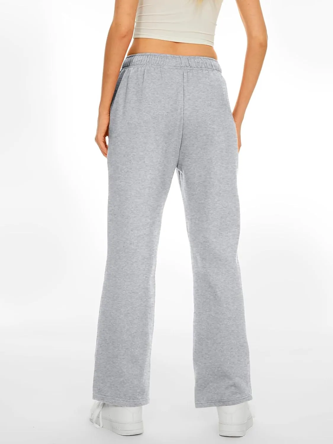 Women's Fleece Lined Sweatpants - Baggy Wide Straight Leg Pants for Comfort and Warmth