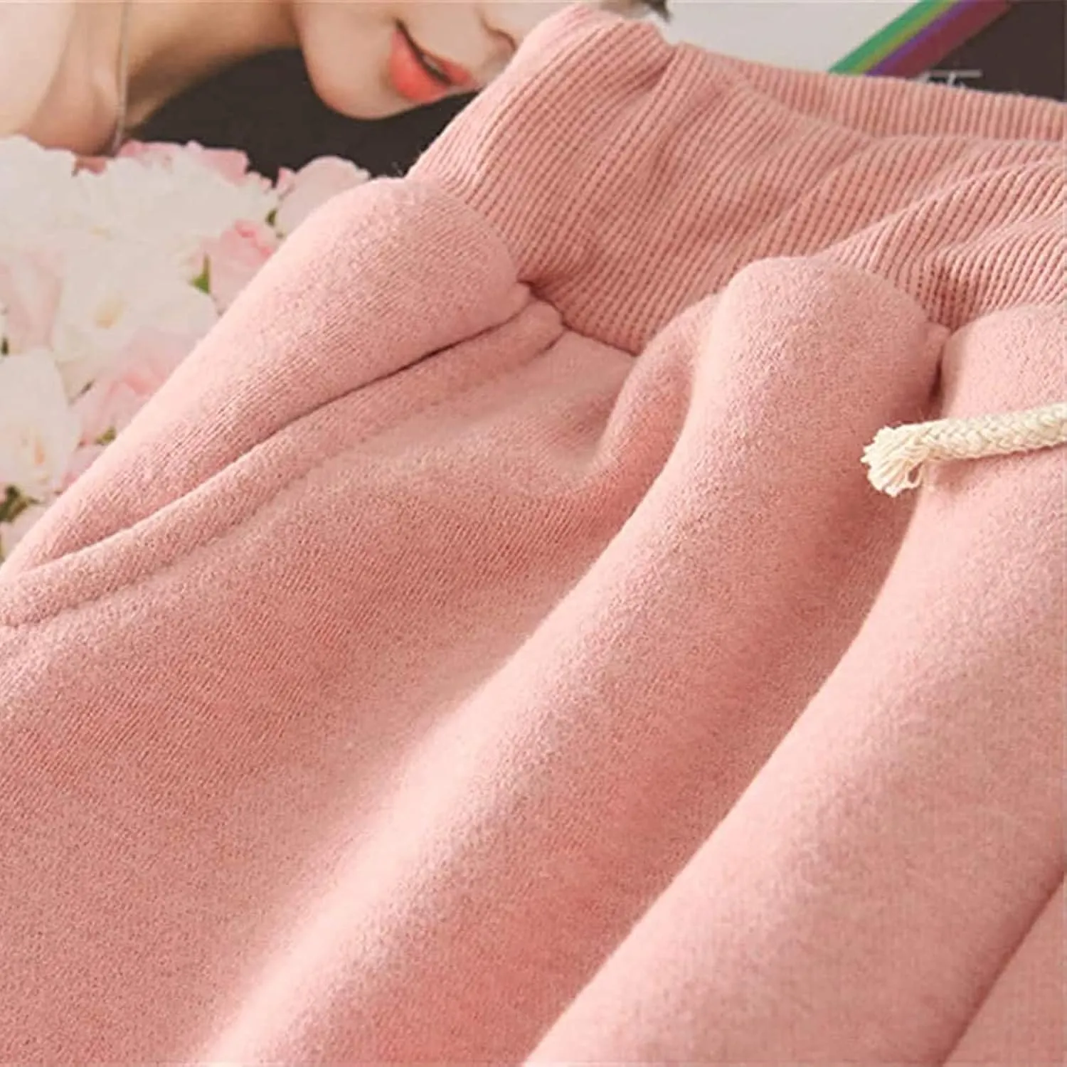 Womens Fleece Lined Sweatpants Warm Winter Sherpa Pants Joggers Track Pants Casual Baggy Pant Fleece Sweatpants Pants