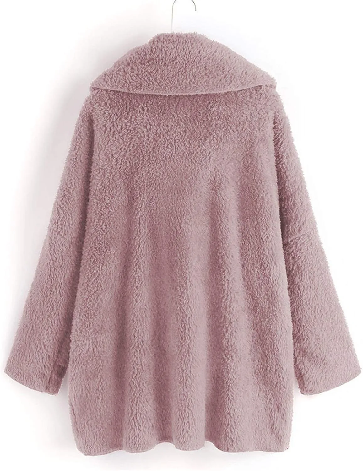 Womens Fuzzy Fleece Open Front Cardigan Jackets Asymmetrical Button Fluffy Winter Sherpa Outerwear Coats with Pockets