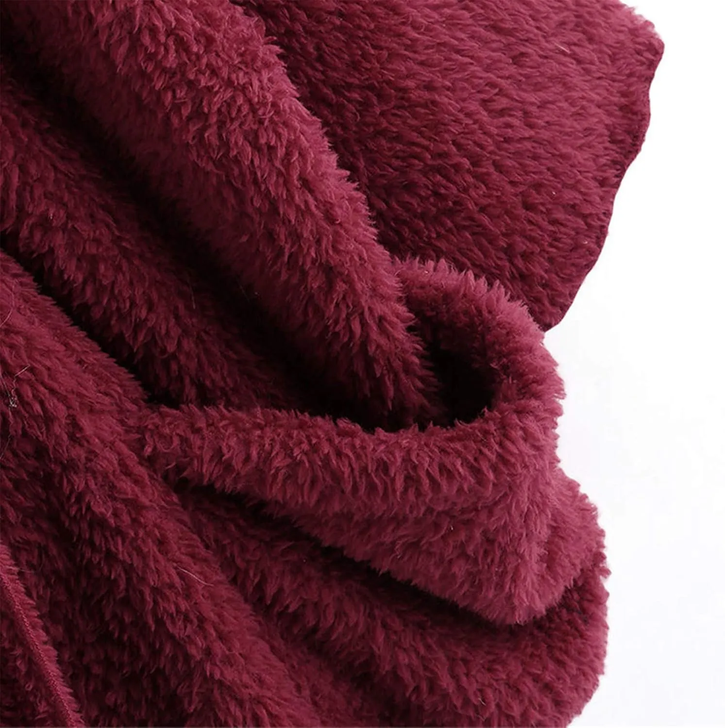 Womens Fuzzy Fleece Open Front Cardigan Jackets Asymmetrical Button Fluffy Winter Sherpa Outerwear Coats with Pockets