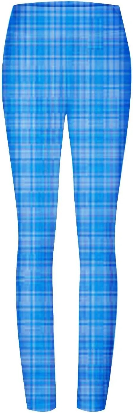 Womens Gym Leggings Ladies High Waist Plaid Leggings Workout Yoga Pants Compression Tights Casual Breathable Stretchy Pants
