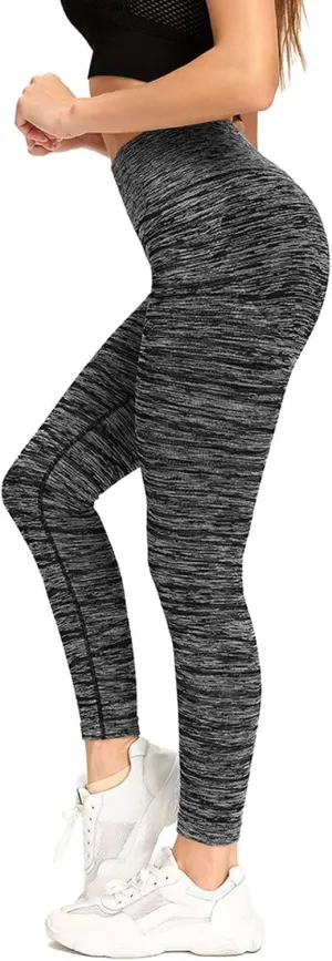 Women's High Waist Compression Tights Soft Stretchy Full Length Leggings Pleated Workout Pants Butt Lift Running Bottoms