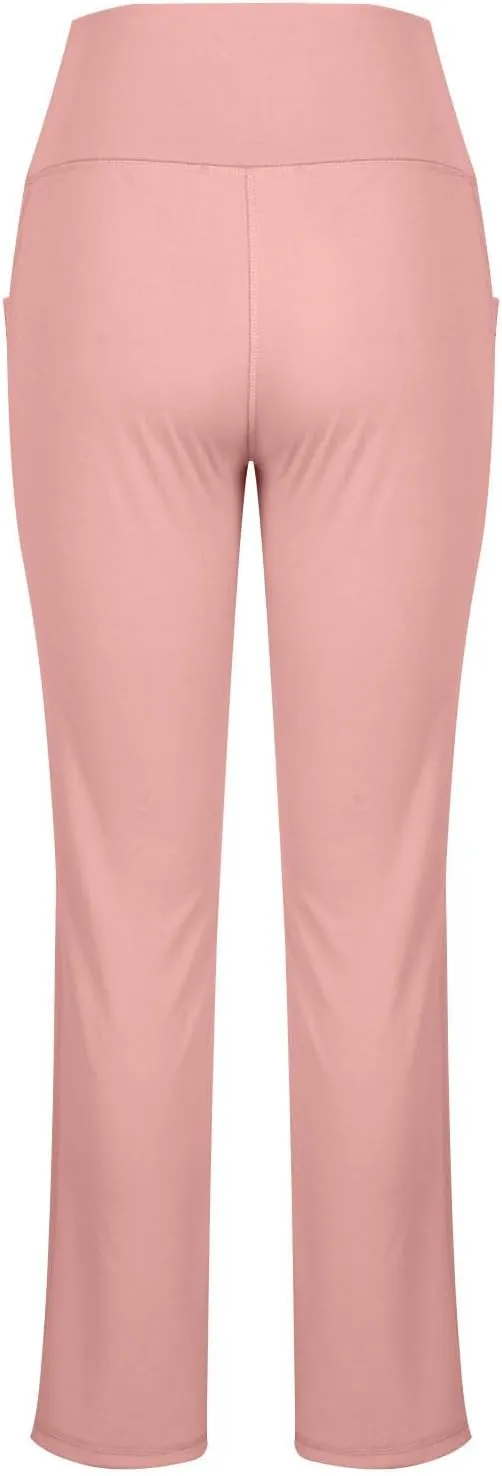 Women's High Waist Flare Yoga Pants Soft Tummy Control Bootcut Leggings Casual Workout Gym Pants with Side Pockets
