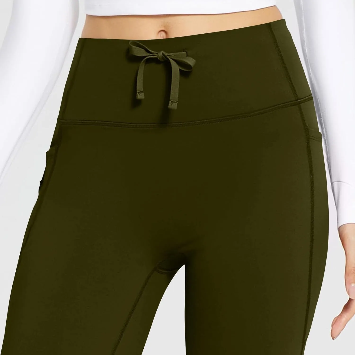 Women's High Waist Flare Yoga Pants Soft Tummy Control Bootcut Leggings Casual Workout Gym Pants with Side Pockets