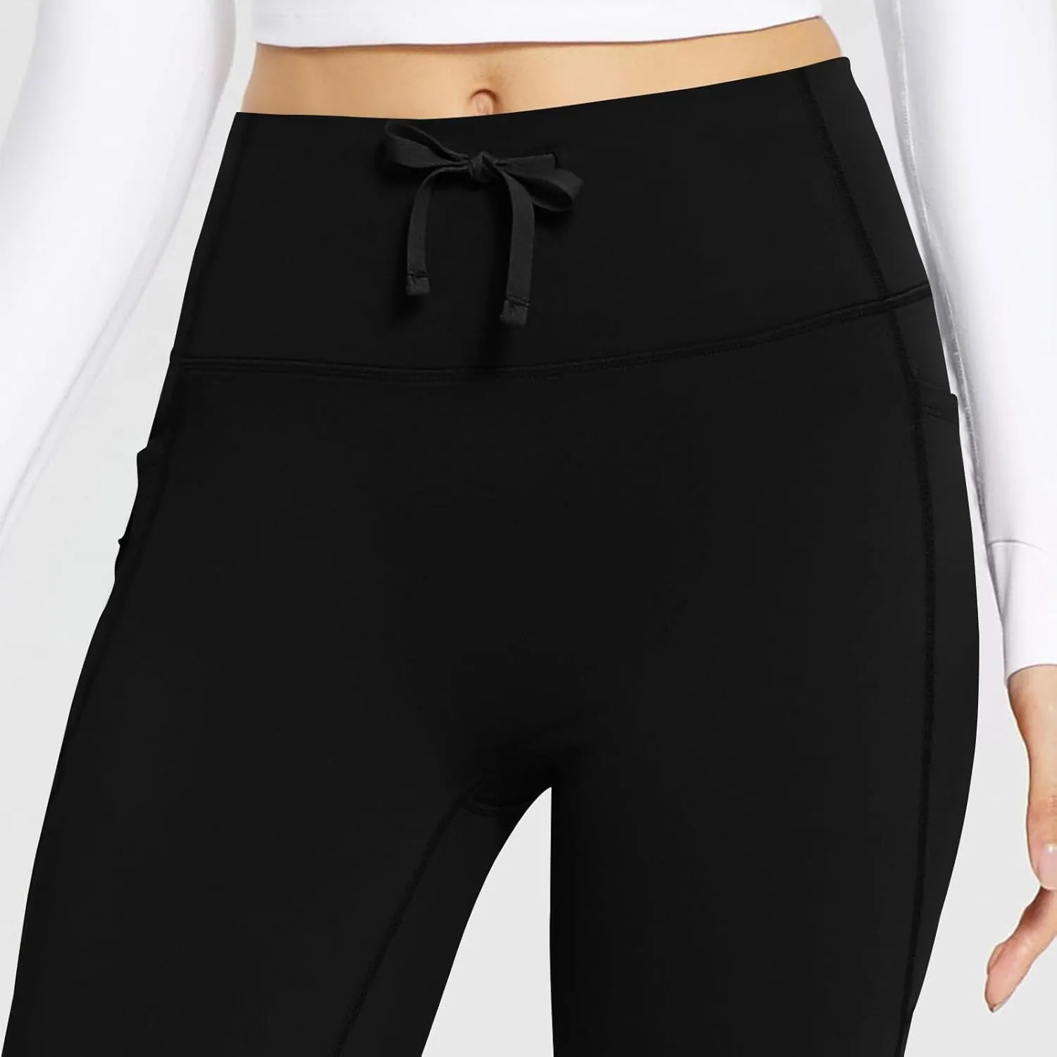 Women's High Waist Flare Yoga Pants Soft Tummy Control Bootcut Leggings Casual Workout Gym Pants with Side Pockets