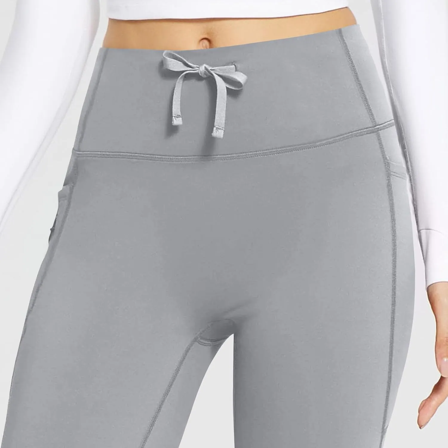 Women's High Waist Flare Yoga Pants Soft Tummy Control Bootcut Leggings Casual Workout Gym Pants with Side Pockets