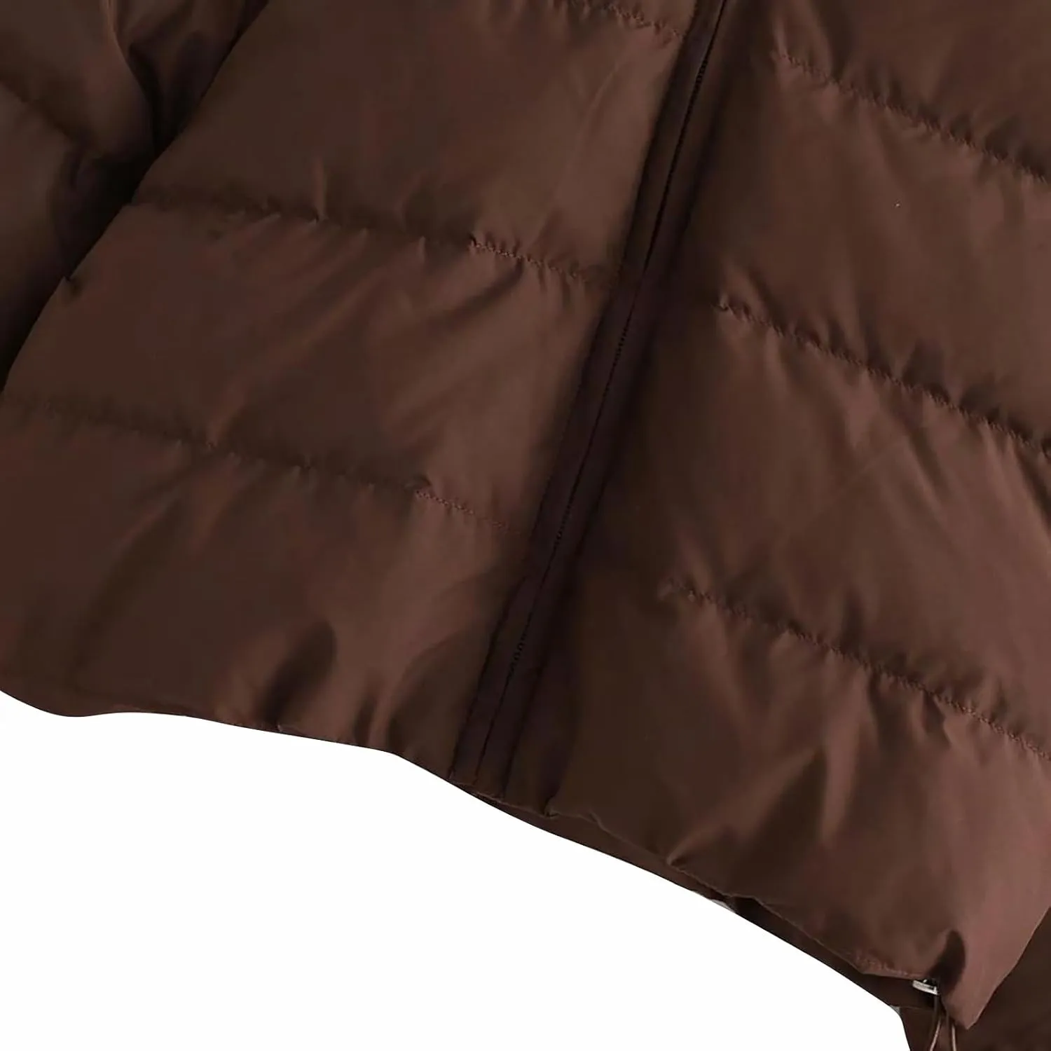 Women's Lightweight Quilted Jackets Winter Long Sleeve Cropped Puffer Down Jackets Fashion Short Hooded Padded Coats