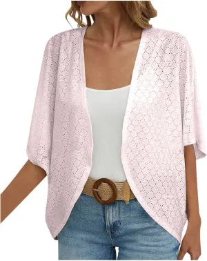 Womens Lightweight Shawls Summer Fashion Open Front Cardigan Oversized Cover Up Kimonos Loose Shrugs Top Blouses