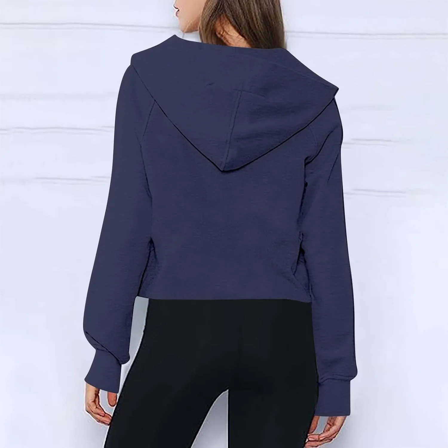 Womens Lightweight Sweatshirts Casual Half Zipper Hoodies Fashion Elegant Solid Long Sleeve Pocket Sport Pullover Tops