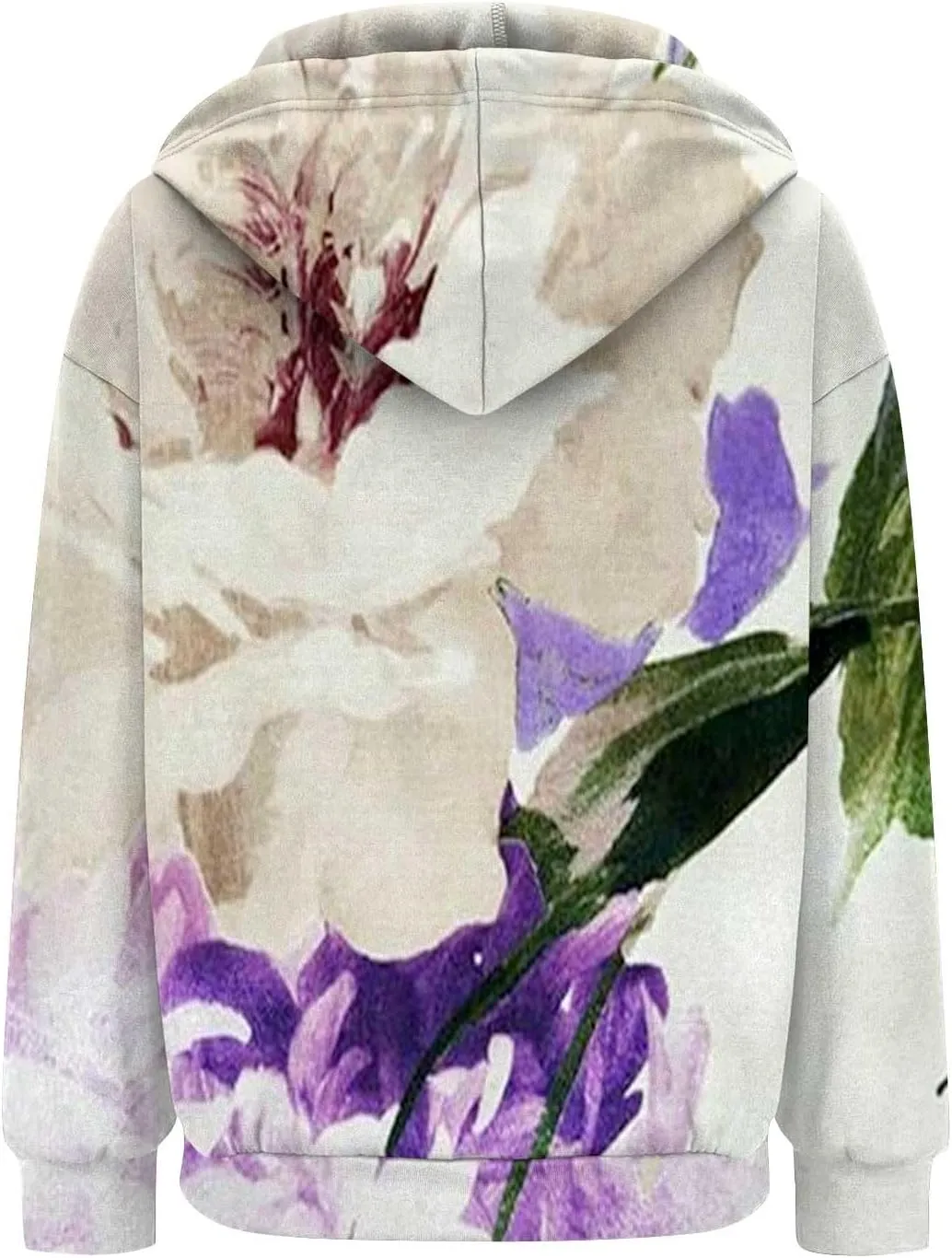 Women's Oversized Hoodies Sweatshirts Casual Full Zip Up Long Sleeve Floral Hooded Jackets 2024 Fall Fashion Outfits