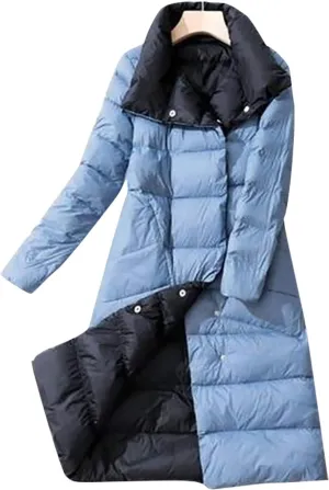 Women's Quilted Lightweight Puffer Jacket Thickened Long Winter Coats Zip Up Plus Size Casual Baggy Down Outerwear