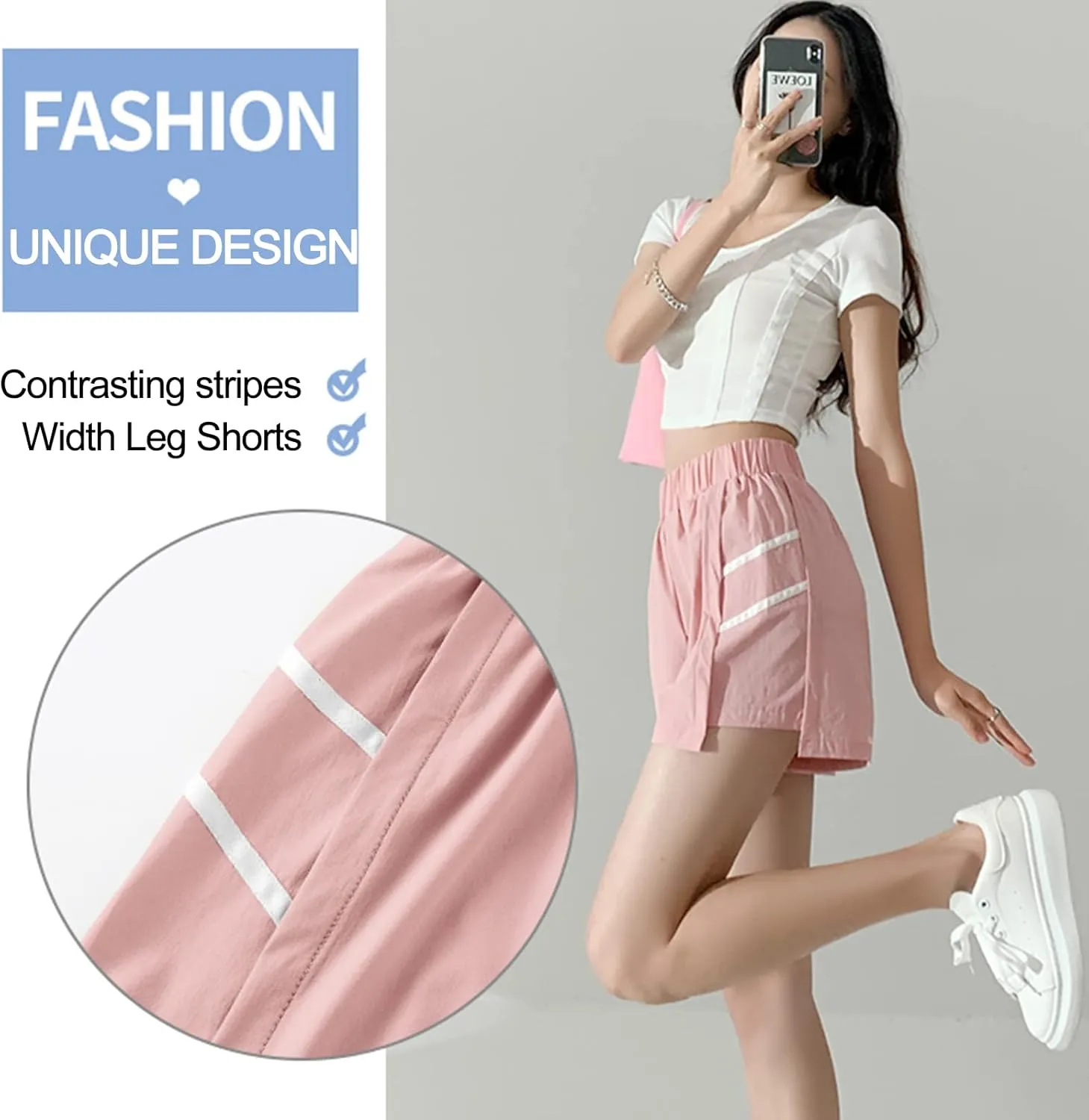 Women's Running Athletic Cargo Shorts Quick Dry Workout Gym Sporty Shorts Pants High Waisted Summer Beach Shorts