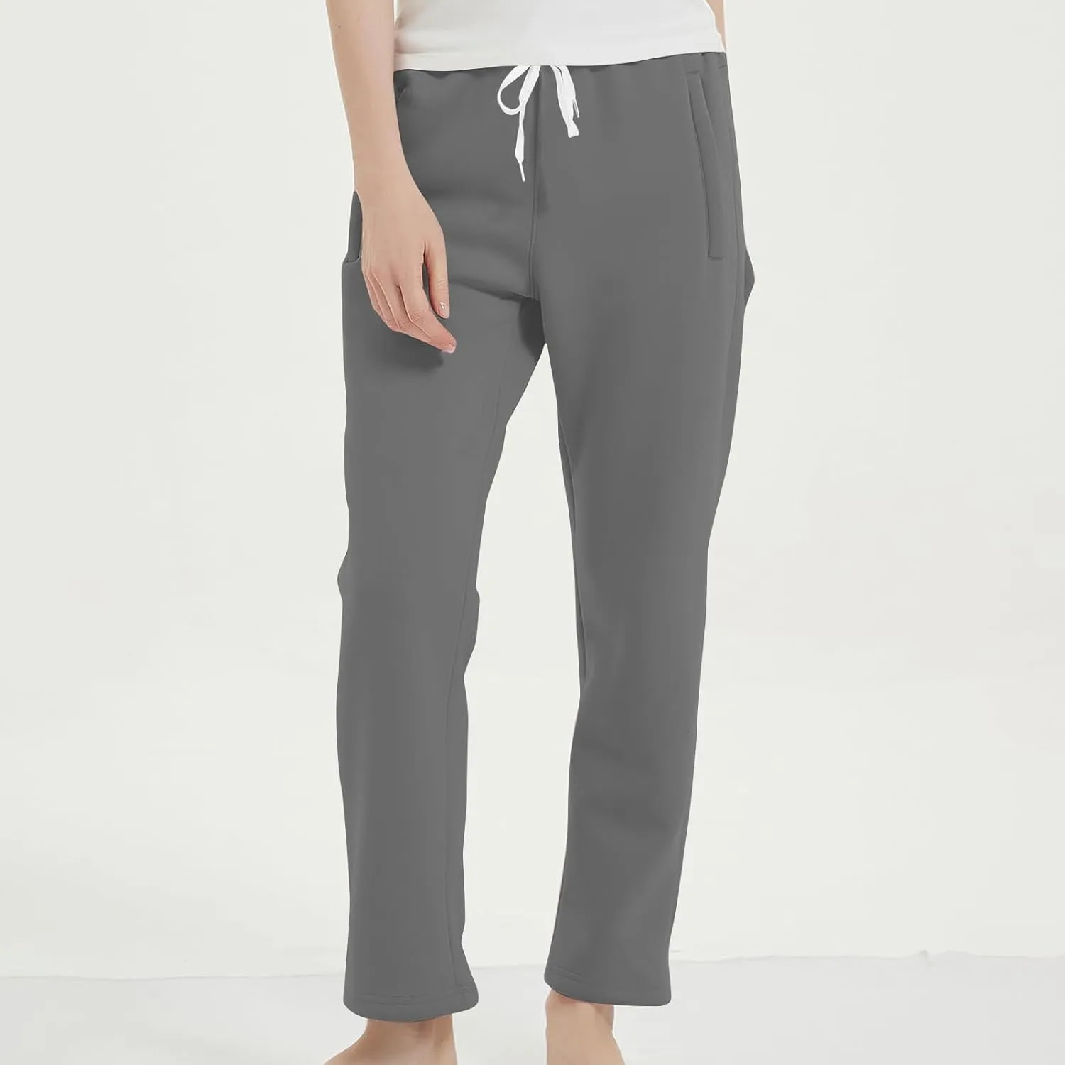 Womens Sherpa Lined Athletic Sweatpants Thermal Winter Warm Jogger Pants Fleece Lined Sweatpants with Pockets
