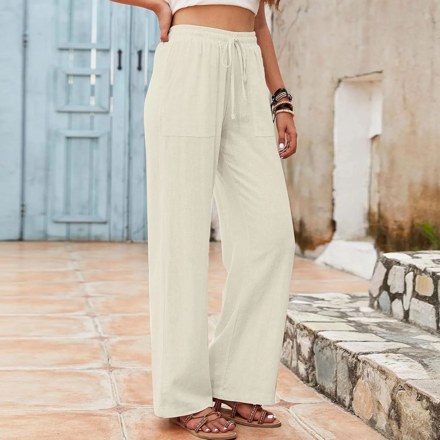 Womens Slacks Plus Size Straight Leg Joggers High Waisted Travel Pants Gym Pants Loose Tall Pants Workout Trousers