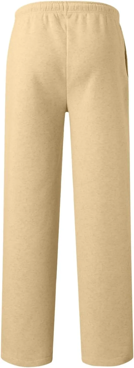 Women's Sweatpants Wide Leg Straight Leg Sweatpants Fleece Lined Sweat Pants Workout Joggers High Waisted Pants