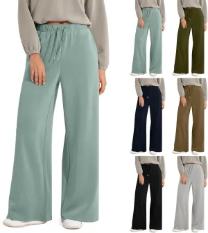 Womens Tall Sweatpants Loose Fit Wide Leg Joggers with Pockets Business Casual Comfy High Wasited Sweat Pants Preppy